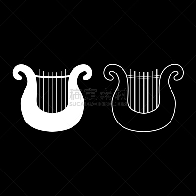 白色,图像,竖琴,图标集,极简构图,管弦乐队,罗马,音乐,里拉符号,希腊