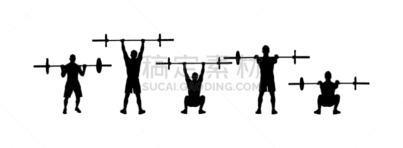 weightlifter in gym silhouette sportsman
