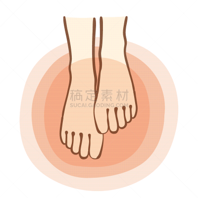 绘画插图,人类脚趾,肿胀的,可爱的,热,健康保健,部分,温度,简单,日本