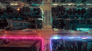  分辨率香港鸟瞰与数据网络连接技术概念.智能城市概念，通信网络，物联网概念