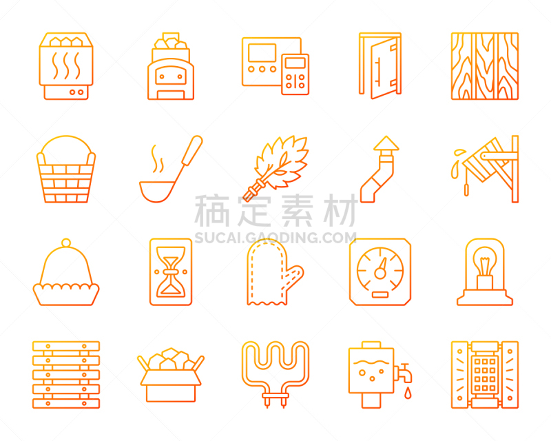 设备用品,桑拿浴,彩色图片,计算机图标,线条,连指手套,直的,长柄勺,灯罩,公共浴室