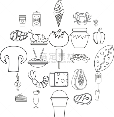 家庭,轮廓,晚餐,计算机图标,寿司,热,清新,食品,布置,喂养