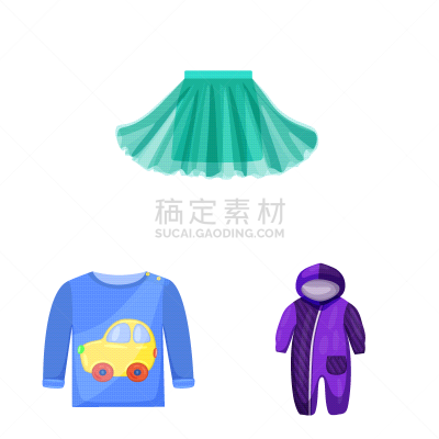 儿童,图标,毛衣,可爱的,小的,裙子,夏天,长袖衫,收集,设计