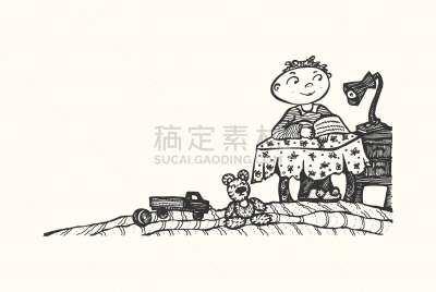 男孩,书桌,背景分离,仅儿童,儿童,童年,幸福,白色,男婴
