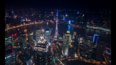 夜晚的上海，时间的流逝