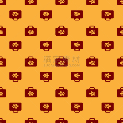 宠物,分离着色,图标,急救包,兽医,内侧的,褐色,式样,生病