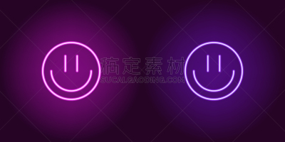 网络表情,标志,霓虹灯,图标,可爱的,欢乐,发光二级管,微笑,发光,剪影
