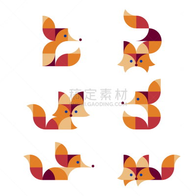 动物,狐狸,式样,几何形状,野生动物,模板,山羊,四方连续纹样,品牌名称,背景