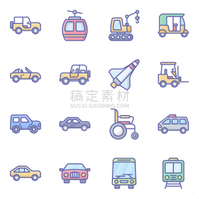 平坦的,计算机图标,建筑施工机器,汽车,黄包车,交通方式,三轮车,火箭,马轿,能力缺陷者