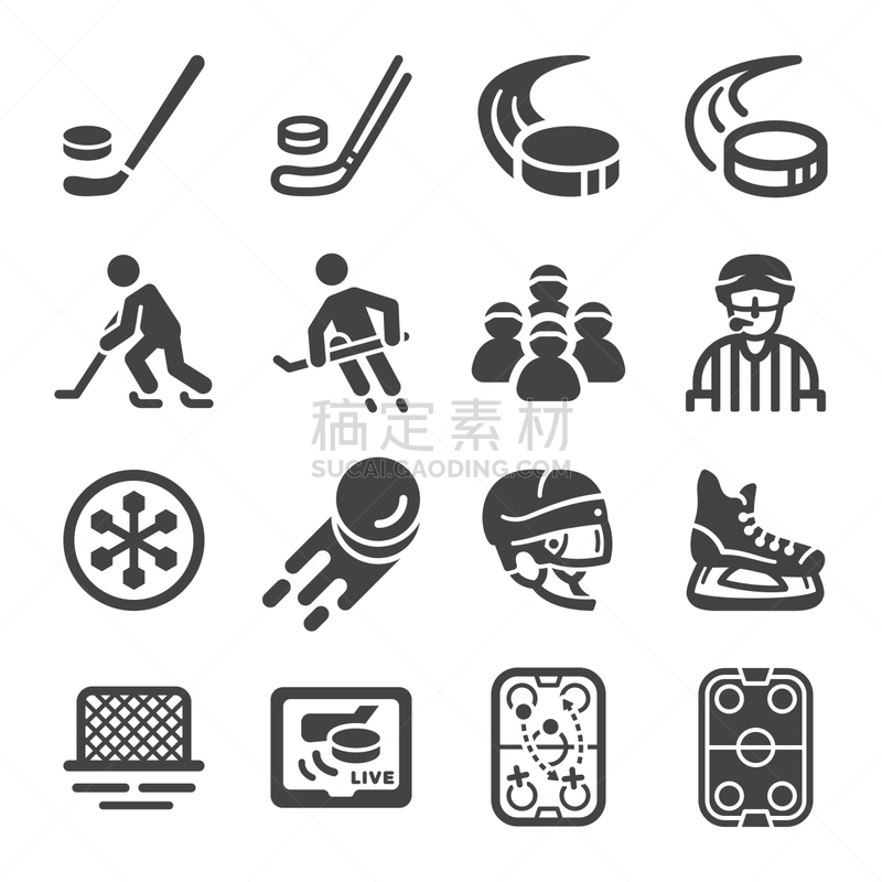 图标集,冰球,姿态,运动,面具,棍,动物,休闲,击打