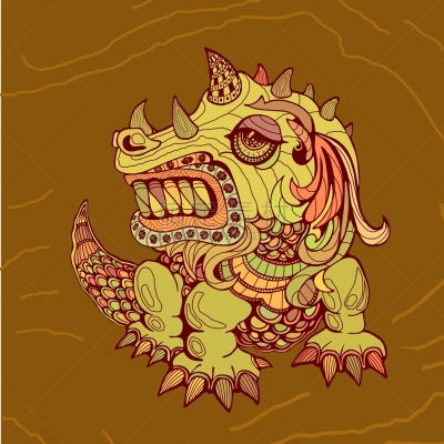 龙,动物手,分离着色,白色,自然,华丽的,缠结的,绘制,收集