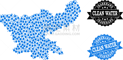 水,恰尔肯德邦,州,镶嵌图案,眼泪,饮料,清新,肮脏的,水印