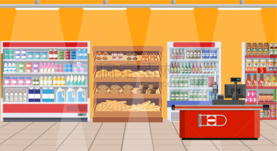 室内,超级市场,架子,商品,商务,篮子,食品,食品杂货,图像,商店