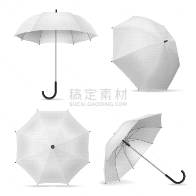 多样,模板,伞,在上面,白色,矢量,雨,个人随身用品,正面视角,开