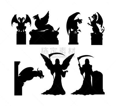 怪兽饰,黑色,怪物,魔鬼,动物,黑暗镰刀手,剪影