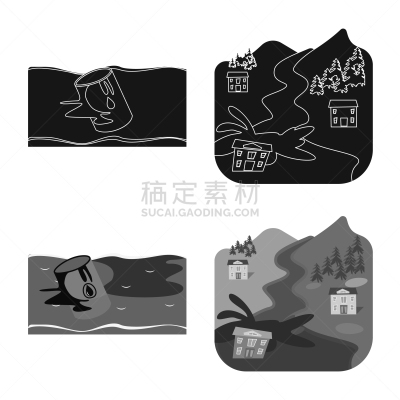 天气,发狂的,图标,风险,环境,漏泄,暴风雨,设计,流动