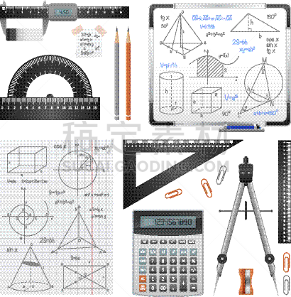 数学,科学,理论设计标签,图表,几何形状,橡皮擦,铅笔,图像,教育