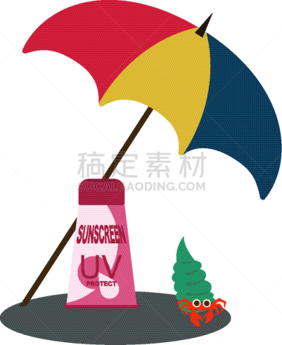 剪贴画,热,历书,紫外线,化妆用品,晒黑,护手霜,休闲活动,夏天,绘画插图