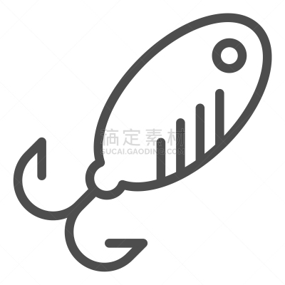 绘画插图,钓具,鱼饵,轮廓,鱼钩,数字10,矢量,移动应用程序,白色,设计
