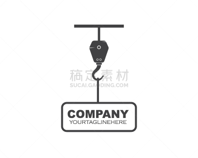 品牌名称,矢量,绘画插图,起重机,吊钩,商务,货物集装箱,金属,绳子,符号
