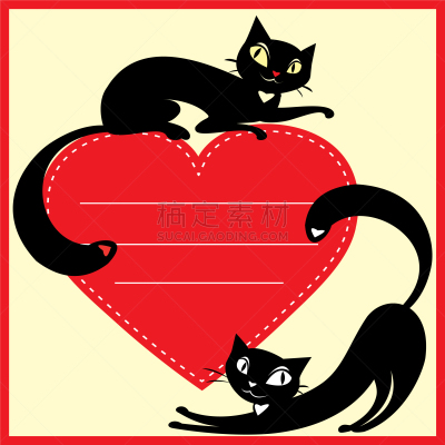 伴侣,红色,猫,动物心脏,可爱的,贺卡,玩具,哺乳纲,动物,爱