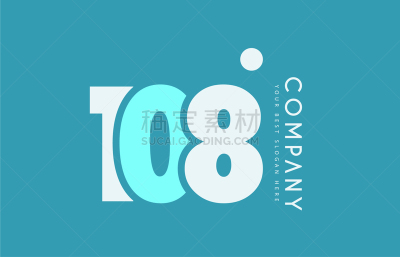 100岁以上,白色,蓝色,品牌名称,数字,图标,形状,创造力,身份,设计