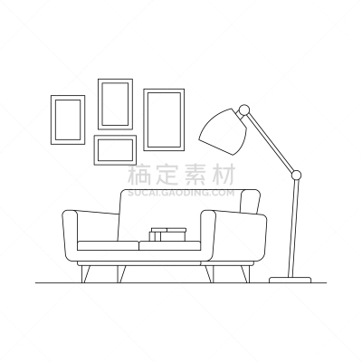 矢量,起居室,室内,舒服,直的,都市风光,部分,背景分离,人类居住地,地板