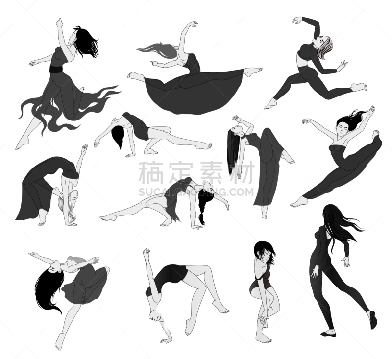 俱乐部,舞者,女性,人,女人,女孩,形状,轮廓,白色,剪影