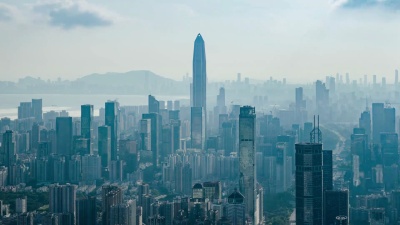 深圳现代建筑外墙，延时摄影