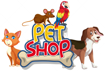 宠物商店,单词,字体,动物群,可爱的,活力,宠物,文字,设计