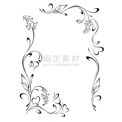边框,华丽的,请柬,卷着的,贺卡,边界,装饰物,植物,节日,纹理