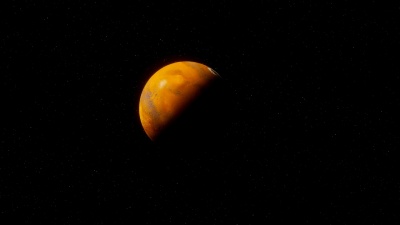 行星火星的高细节3D渲染。用慢速变焦和旋转相机拍摄。 分辨率
