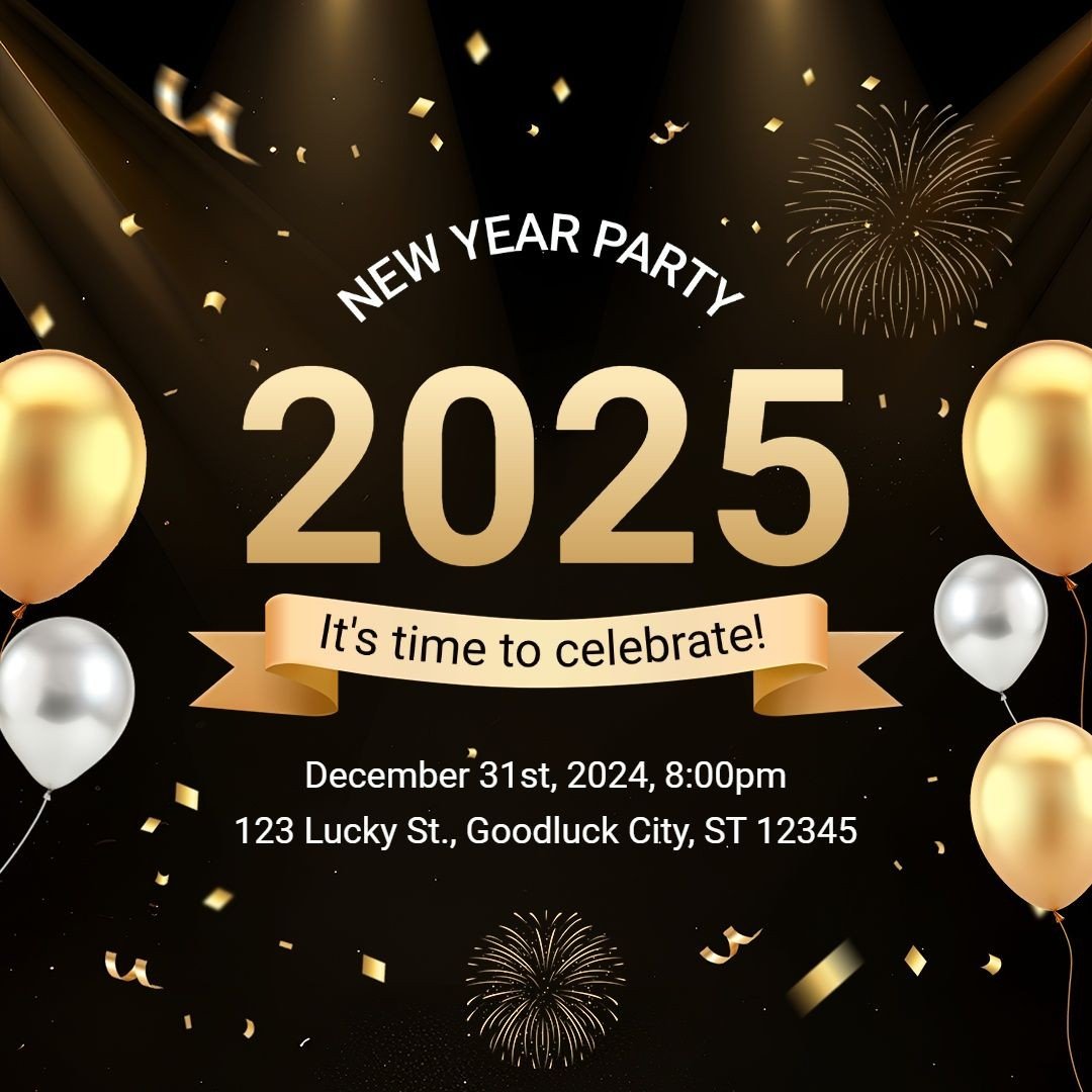 New Year Party Event Invitation Templates