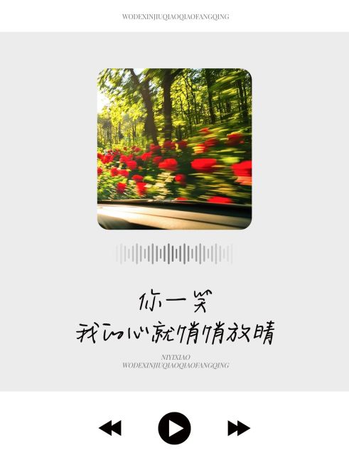 仿音乐播放器UI界面小红书封面aigc预览效果