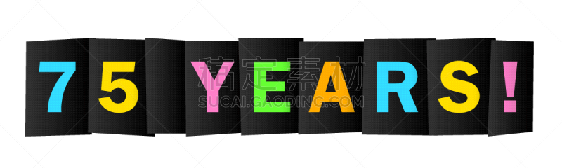 标语,色彩鲜艳,字体,70多岁,短语,单词,周年纪念,请柬,贺卡,75岁生日
