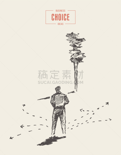男商人,概念,职业,男人,轮廓,在之间,决定,选择,解决