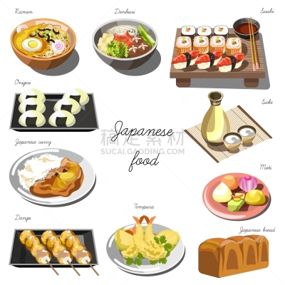 食品,盘子,日本食品,蔬菜,菜单,晚餐,肉,配方,收集,布置