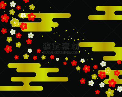 云,背景,材料,李子,传统,华丽的,美术工艺,华贵,边框,新年前夕
