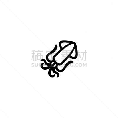 鱿鱼,海产,矢量,章鱼,绘画插图,平坦的,计算机图标,分离着色,触须,背景分离