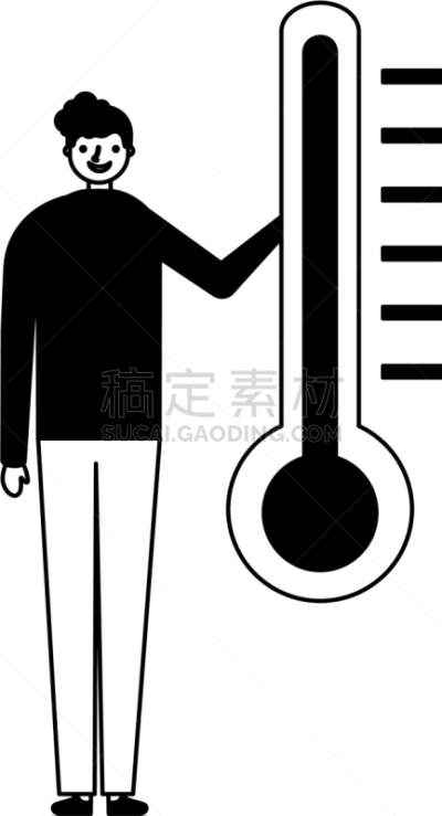 热,男人,温度计,分离着色,症状,健康保健,季节,头痛,咳嗽,生病