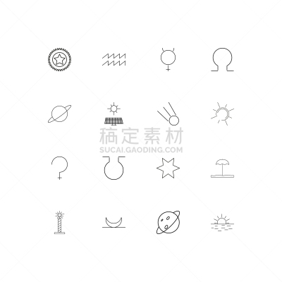 轮廓,直的,天文学,计算机图标,蜡烛,水瓶座,斯尔瑞兹,矢量,太阳能电池板,行星