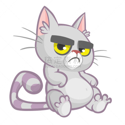 幽默,卡通,可爱的,矢量,绘画插图,猫,曼彻堪猫,沙尔特勒猫,从容态度,坐