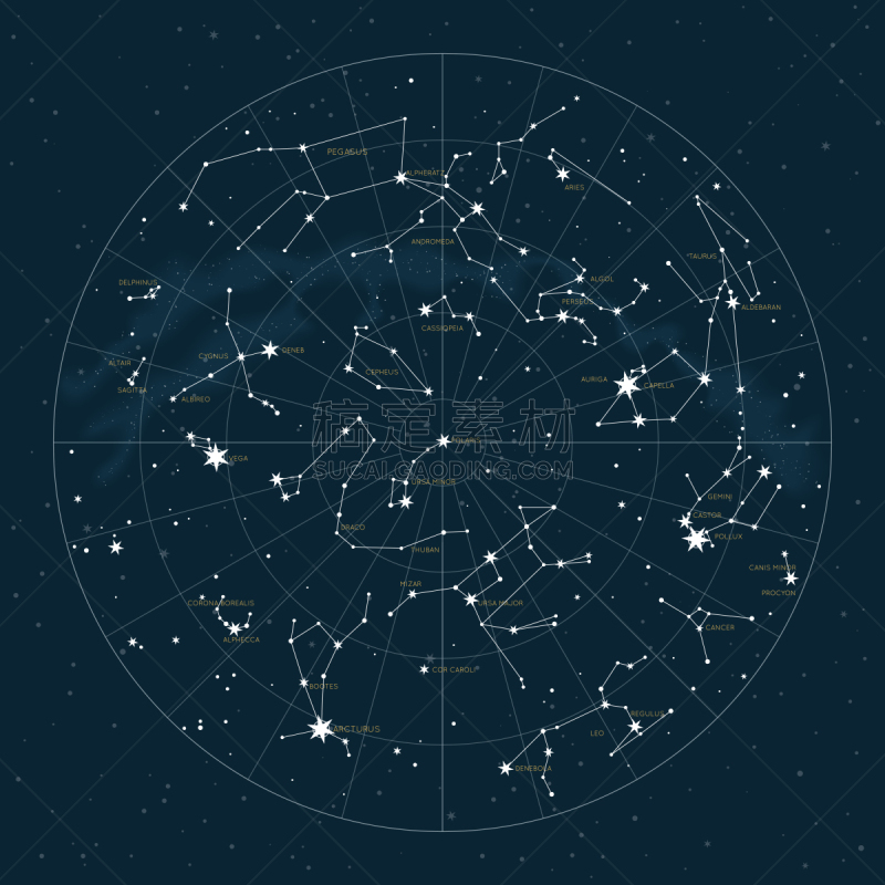 矢量,星座,北半球,星图,秘密,华丽的,球体,半球体,图表,巨蟹座