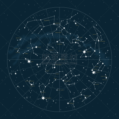 矢量,星座,北半球,星图,秘密,华丽的,球体,半球体,图表,巨蟹座