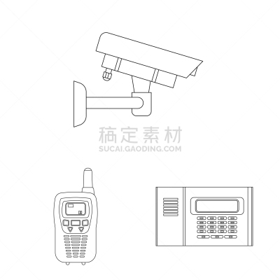 房屋,标志,分离着色,轮廓,安全的,机敏,布置,收集,监视