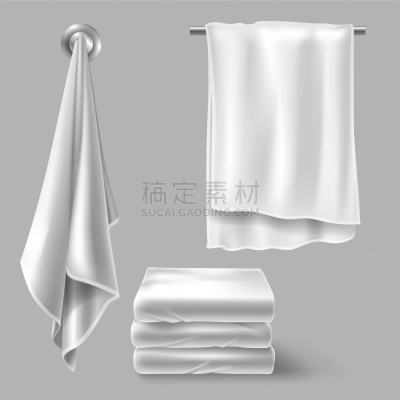 纺织品,毛巾,白色,清新,卫生间,模板,三维图形,挂衣架,柔和,写实