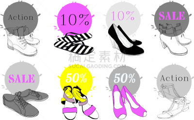 水彩画,四方连续纹样,木底鞋,鞋带,拖鞋,凉鞋,鞋子,女人,一对,品牌名称