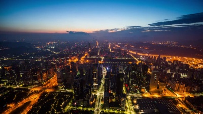 深圳现代建筑外墙，延时摄影