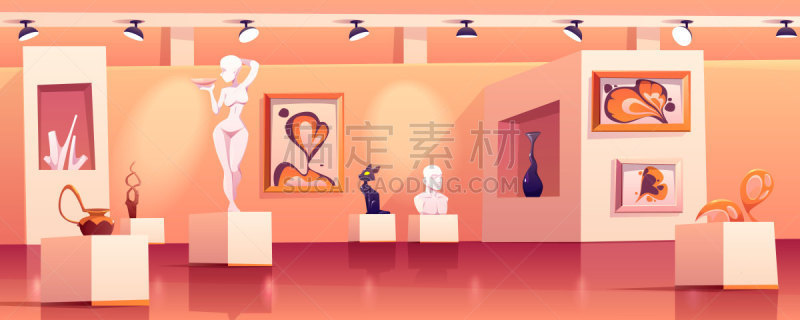 现代,艺术品,室内,矢量,空的,照明设备,华贵,希腊,女人