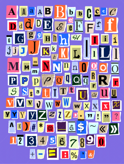 字母,抽象拼贴画,字母表次序,字体,分离着色,文字,简单背景,信函,收集